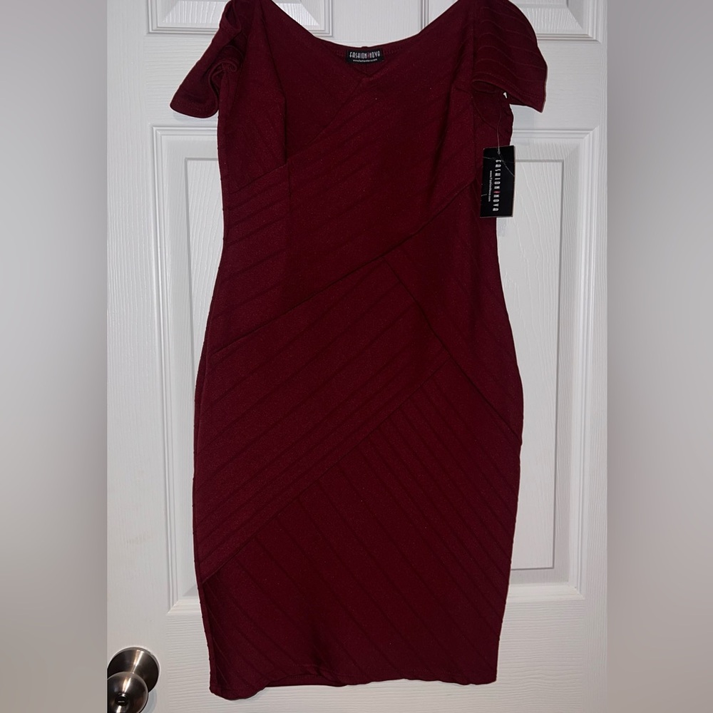 Fashion Nova Rich Wine Mini Dress